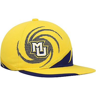 Youth Mitchell & Ness Gold/Blue Marquette Golden Eagles Spiral Snapback Hat