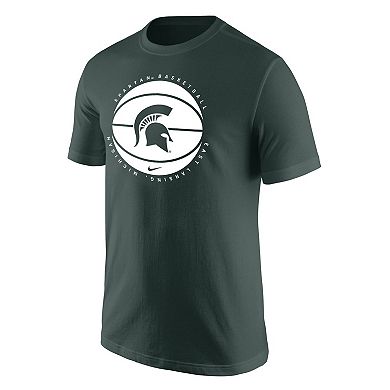 Men's Nike Green Michigan State Spartans Basketball Logo T-Shirt