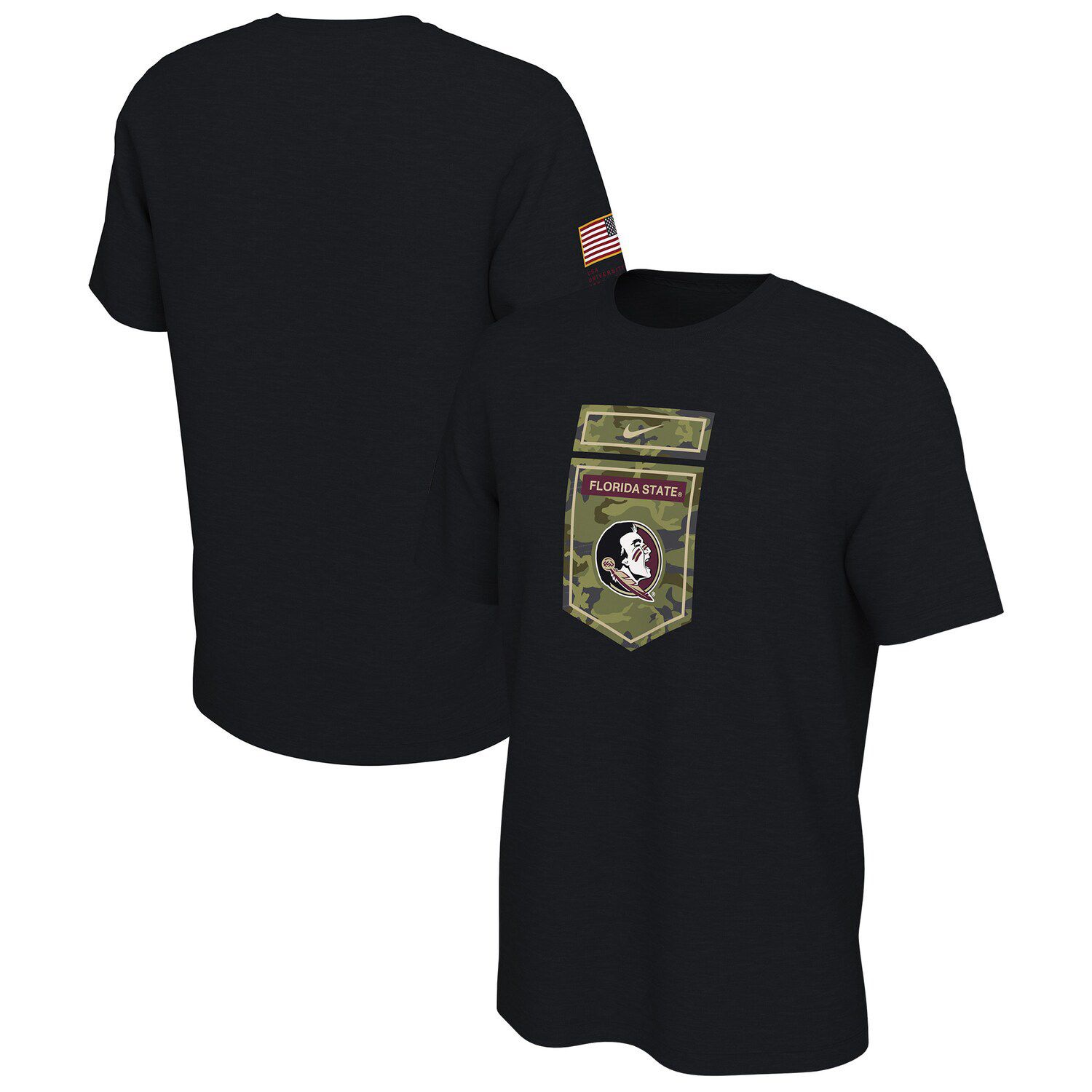 Nike Men's Duke Blue Devils Black/Camo Veterans Day T-Shirt, XL