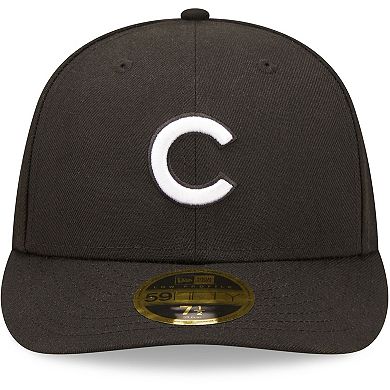 Men's New Era Chicago Cubs Black & White Low Profile 59FIFTY Fitted Hat