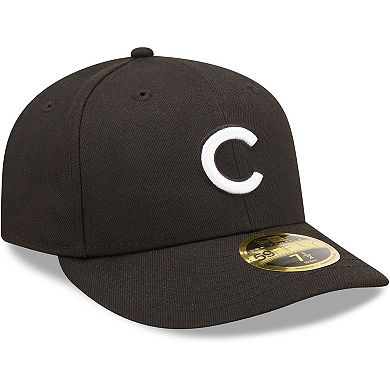 Men's New Era Chicago Cubs Black & White Low Profile 59FIFTY Fitted Hat