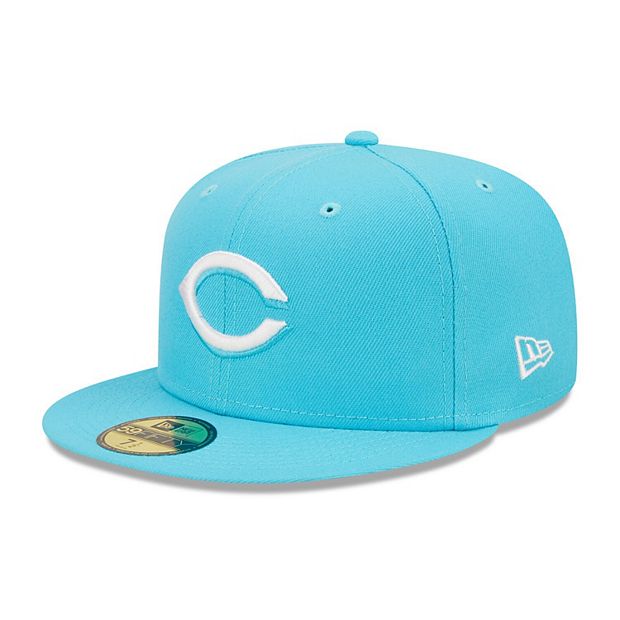 Men's New Era Blue Cincinnati Reds Vice Highlighter Logo 59FIFTY Fitted Hat