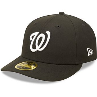 Men's New Era Washington Nationals Black & White Low Profile 59FIFTY Fitted Hat