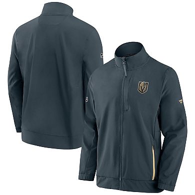 Men's Fanatics Branded Gray Vegas Golden Knights Authentic Pro Rink Coaches Full-Zip Jacket