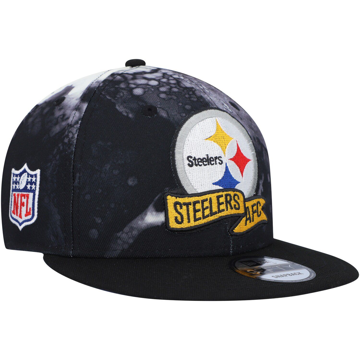 Men's New Era Camo Pittsburgh Steelers Woodland Team Stretch 9FIFTY  Snapback Hat