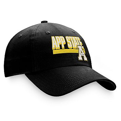Men's Top of the World Black Appalachian State Mountaineers Slice Adjustable Hat