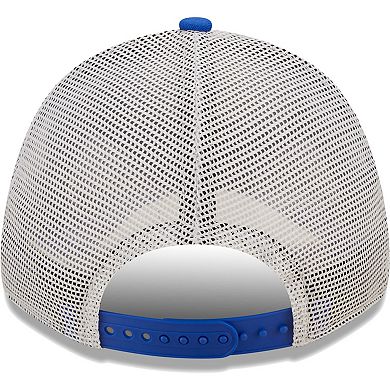 Men's New Era Royal/White Los Angeles Rams Logo Patch Trucker 9FORTY Snapback Hat