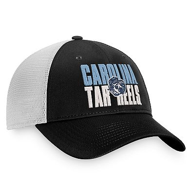 Men's Top of the World Black/White North Carolina Tar Heels Stockpile Trucker Snapback Hat