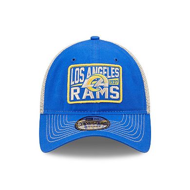 Men's New Era Royal/Natural Los Angeles Rams Devoted Trucker 9TWENTY Snapback Hat