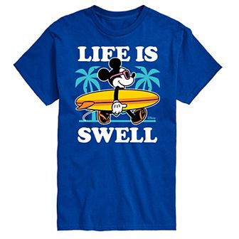 Disney's Mickey Mouse Men's Palm Trees "Life Is Swell" Graphic Tee