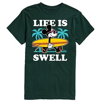 Disney's Mickey Mouse Men's Palm Trees "Life Is Swell" Graphic Tee