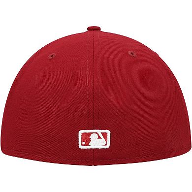 Men's New Era Cardinal Tampa Bay Rays White Logo 59FIFTY Fitted Hat