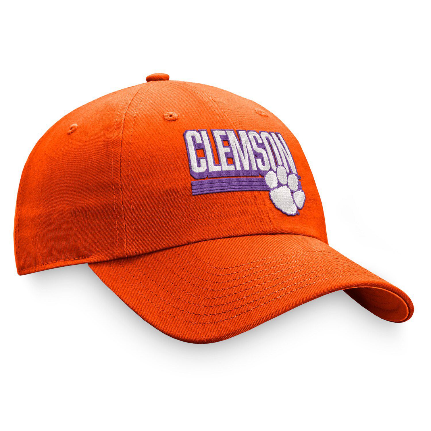 Men's White/Orange Clemson Tigers Court Sport Foam A-Frame 9FORTY Adjustable Tru