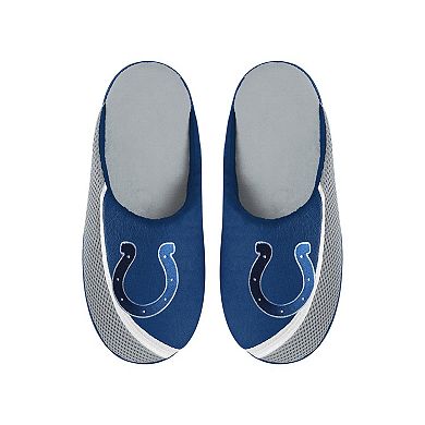 Men's FOCO Indianapolis Colts Big Logo Color Edge Slippers