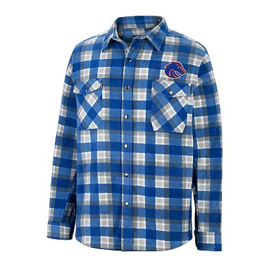 Men's Colosseum Royal/White Boise State Broncos Ellis Plaid Full-Snap Shirt Jacket