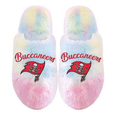 Youth FOCO Tampa Bay Buccaneers Rainbow Script Slippers