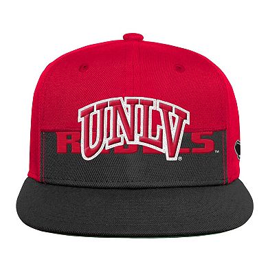 Youth Mitchell & Ness Red/Black UNLV Rebels Half and Half Snapback Hat