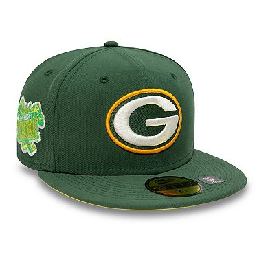 Men's New Era Green Green Bay Packers Super Bowl XXXI Citrus Pop 59FIFTY Fitted Hat