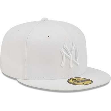 Men's New Era New York Yankees White on White 59FIFTY Fitted Hat