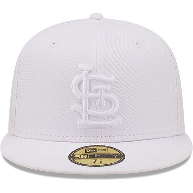 Men's New Era St. Louis Cardinals White on White Logo 59FIFTY Fitted Hat