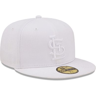 Men's New Era St. Louis Cardinals White on White Logo 59FIFTY Fitted Hat