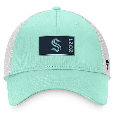 Men's Fanatics Branded Light Blue/White Seattle Kraken Authentic Pro Rink Trucker Snapback Hat