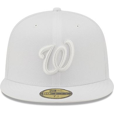 Men's New Era Washington Nationals White on White 59FIFTY Fitted Hat