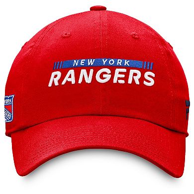 Men's Fanatics Branded Red New York Rangers Authentic Pro Rink Adjustable Hat