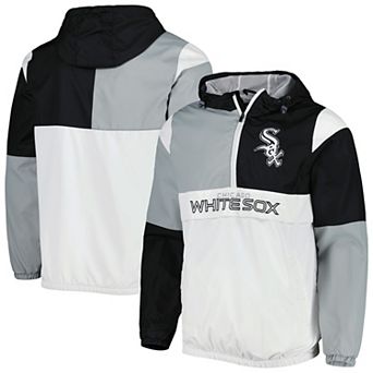 Men's G-III Sports by Carl Banks Black/Silver Chicago White Sox Fair Catch Half-Zip Hoodie