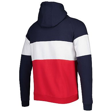 Men's New Era Red New England Patriots Colorblock Current Pullover Hoodie