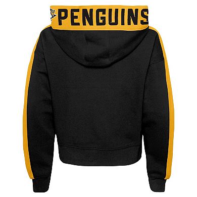 Girls Youth Black Pittsburgh Penguins Record Setter Pullover Hoodie
