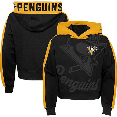 Girls Youth Black Pittsburgh Penguins Record Setter Pullover Hoodie