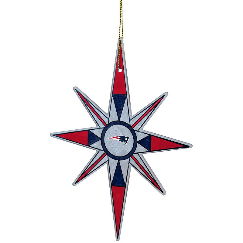 New England Patriots Stained Glass Snowflake Ornament, PAT Team