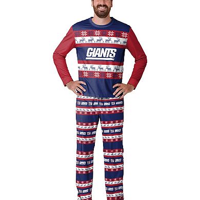 Men's FOCO Navy New York Giants Team Ugly Pajama Set