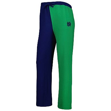 Women's ZooZatz Navy/Green Notre Dame Fighting Irish Colorblock Cozy Tri-Blend Lounge Pants