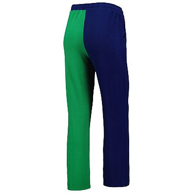 Women's ZooZatz Navy/Green Notre Dame Fighting Irish Colorblock Cozy Tri-Blend Lounge Pants