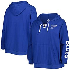 Men's Majestic St. Louis Blues Hockey Grey Blue Hoodie Pullover  Sweatshirt Sz XL