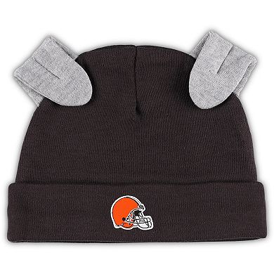 Newborn & Infant White/Brown Cleveland Browns Dream Team Onesie Pants & Hat Set