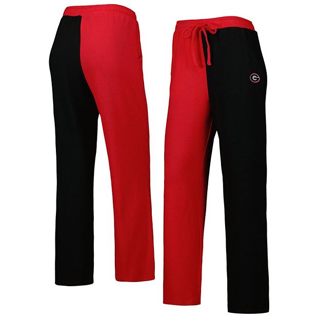 Women's ZooZatz Red/Black Georgia Bulldogs Colorblock Cozy Tri-Blend Lounge  Pants