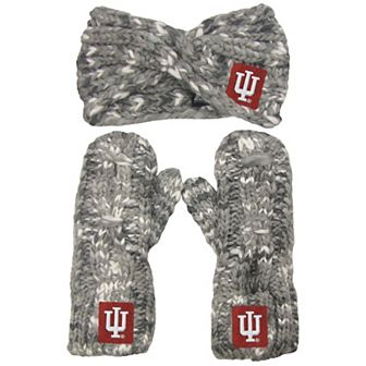 Women's ZooZatz Indiana Hoosiers Logo Marled Headband and Mitten Set