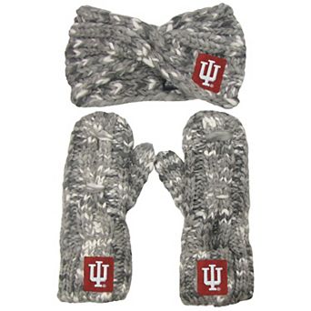Women's ZooZatz Indiana Hoosiers Logo Marled Headband and Mitten Set