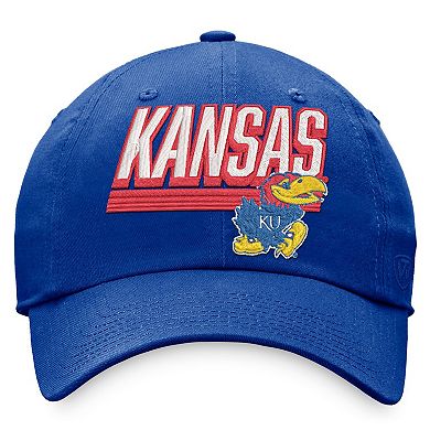 Men's Top of the World Royal Kansas Jayhawks Slice Adjustable Hat