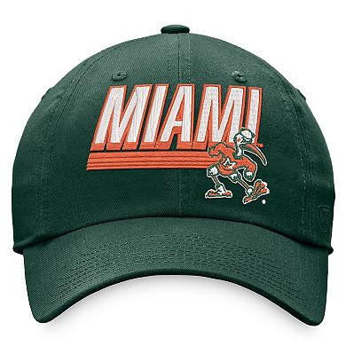 Men's Top of the World Green Miami Hurricanes Slice Adjustable Hat