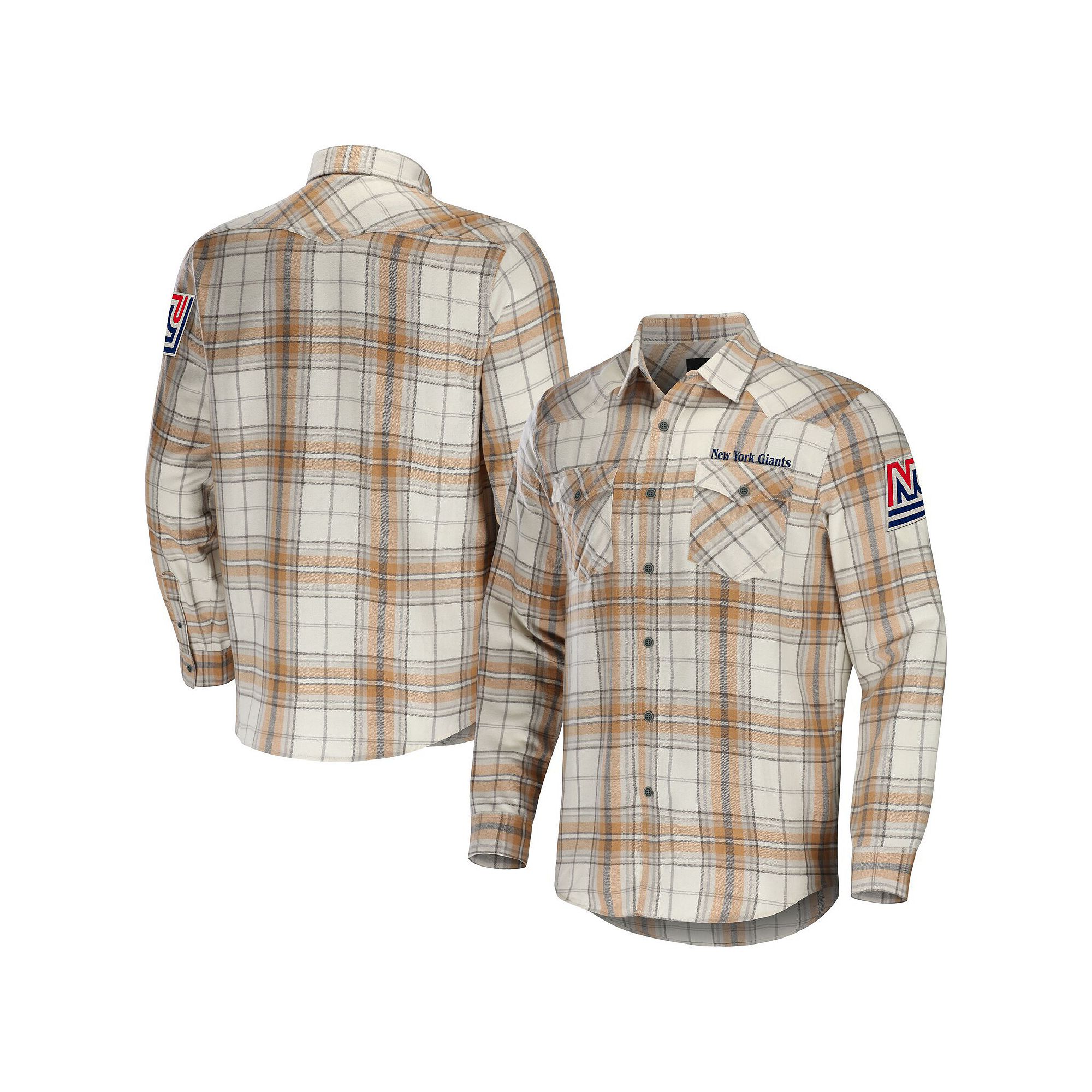 Mens NFL x Darius Rucker Collection by Fanatics Tan New York Giants Flanne