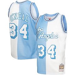 Men's Mitchell & Ness Magic Johnson Cream Los Angeles Lakers Chainstitch Swingman Jersey Size: Extra Large