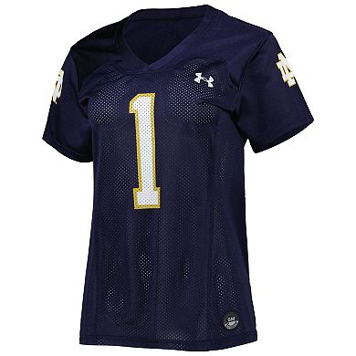 Women's Under Armour #1 Navy Notre Dame Fighting Irish Replica Football Jersey