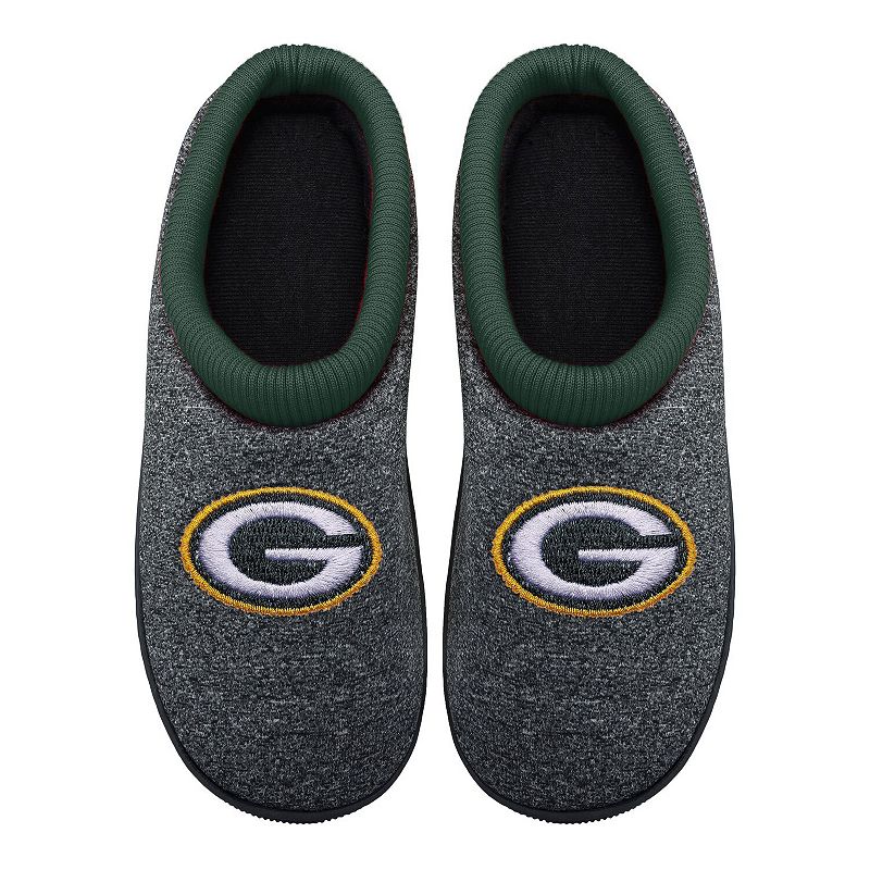 Mens FOCO Green Bay Packers Team Cup Sole Slippers, Size: Medium, PKR Blac