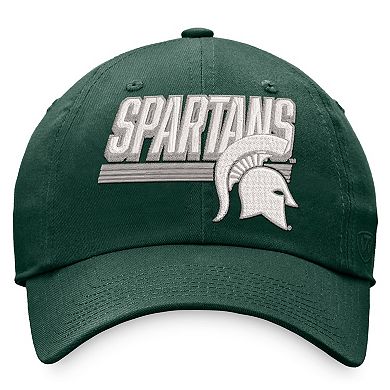 Men's Top of the World Green Michigan State Spartans Slice Adjustable Hat