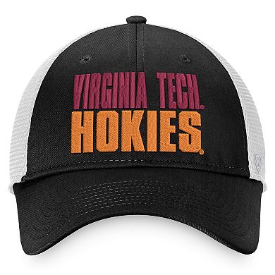 Men's Top of the World Black/White Virginia Tech Hokies Stockpile Trucker Snapback Hat