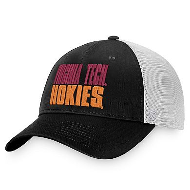 Men's Top of the World Black/White Virginia Tech Hokies Stockpile Trucker Snapback Hat